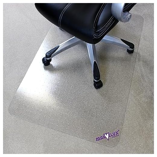 Marvelux 48" x 60" Heavy Duty Polycarbonate Office Chair Mat for Low, Standard and Medium Pile Carpeted Floors | Rectangular Transparent Carpet Protector | Multiple Sizes
