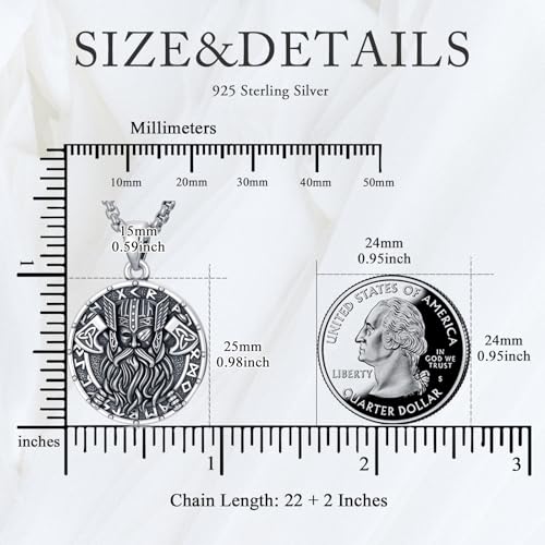 Viking Necklace 925 Sterling Silver Norse Nordic Jewelry for Men4