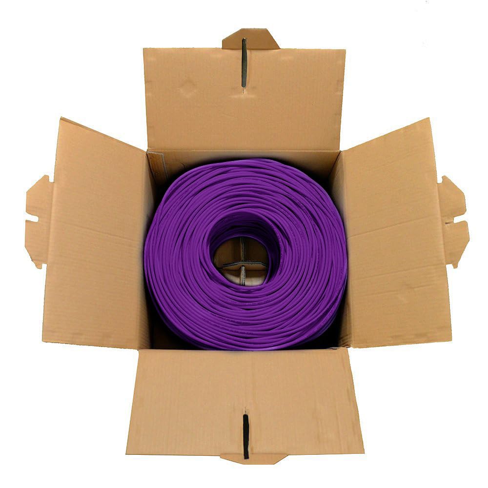 Dripstone Ipstone CAT6 - Cavo solido UTP da 304,8 m, 23 AWG, LAN, Ethernet, cavo RJ45, colore: viola