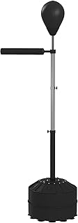 SPORTNOW - Bolsa de golpe de pie con bola ajustable en altura 160-205 cm, bomba incluida, base de lastre de arena o agua, para adolescentes y principiantes, color negro
