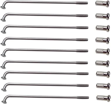 Cuteam 36Pcs Bike Spokes, 12G Muti-Function Lightweight Mountain Bicycle Spokes Long Lasting E-Bike Wheel Tire Rust-Proof Steel Spokes