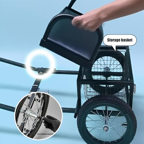 All-Terrain Hundezugwagen mit Fußbremse, Abnehmbarer Anhänger & Sitz für Hunde bis 10-60kg (22-132lb). Mit Zuggeschirr für Camping, Wandern und Outdoor-Aktivitäten(Size:40-60kg,Color:Große Hunde)
