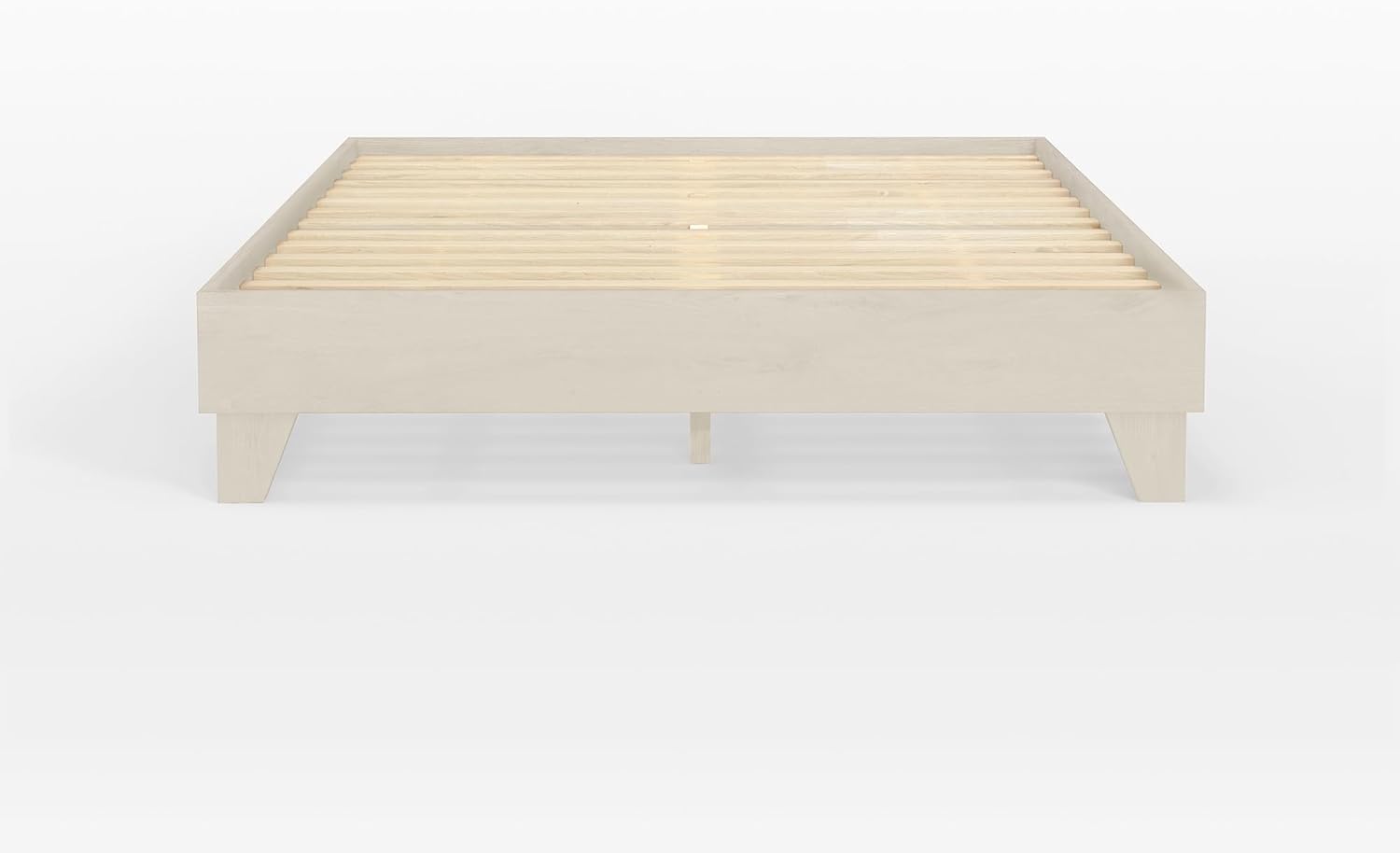 eLuxurySupply Wooden Platform Bed Frame Twin XL Size, White - Low Profile, No Box Spring Needed, Easy Assembly, Wooden Modern Minimalist Style