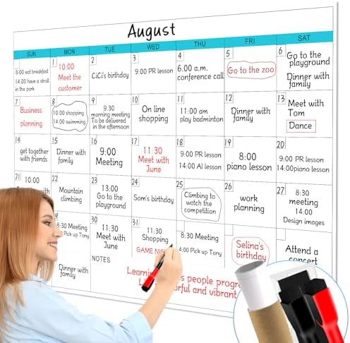 Dry Erase Calendar for Wall - 38