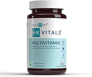 HealthKart HK Vitals Multivitamin for Men and Women, With Zinc, Vitamin C, Vitamin D3 , Multiminerals and Ginseng Extract,...