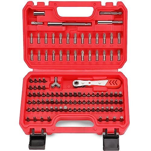 112-Piece Ultimate Security Bit Set, Premium Screwdriver Bit Set with Ratchet Wrench, Tamper Proof bit Set, Phillips, Pozi, Slotted, Hex, Torx, Square, XZN, Spanner, Torq, TriWing, Security Bits Set…