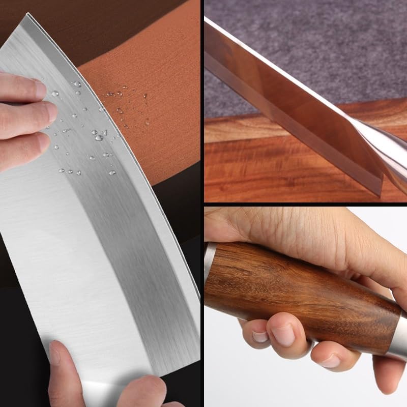 Meat Cleaver,Cleaver Knife 8 Inch Stainless Steel Kitchen Knife Chinese Chef Meat Sliced Cleaver Vegetables Cutter Fish Fillet Chopping Knife Cooking Tool, LAMAJIGA5844