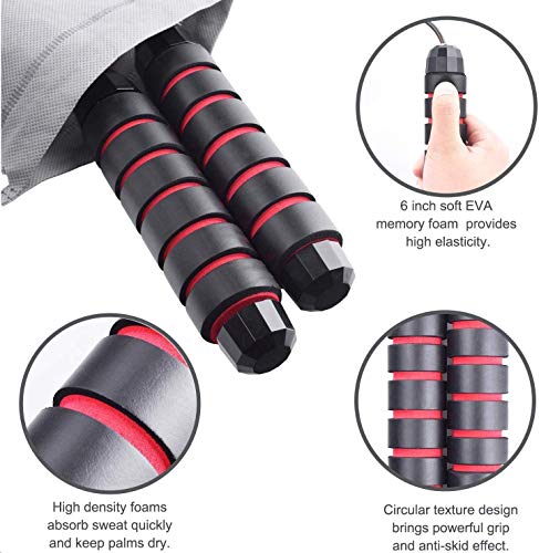 Hafei Corda de salto ajustável, pular corda com cabo de rolamento de esferas corda pulando corda par