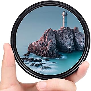 Fotover 72mm ND Filter,Slim Variable ND Neutral Density Filter Adjustable ND Fader ND2-ND400 Lens Filter for Canon Nikon Sony Pentax Olympus Fuji DSLR Camera + 3 Slot Nylon Filter Pouch