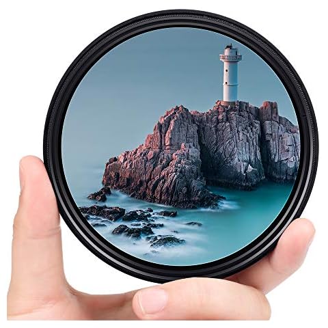 62mm ND Filter Slim Variable ND Neutral Density Filter Adjustable ND Fader ND2-ND400 Lens Filter for Canon Nikon Sony Pentax Olympus Fuji DSLR Camera Cover