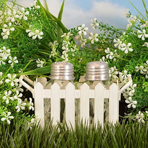 Boston Warehouse Picket Fence Salt And Pepper Shakers, 3 Piece Set, Glass & Metal #TOP6