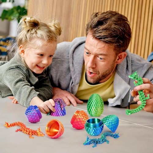 3D Printed Dragon Egg, Mystery Articulated Crystal Dragon Egg Fidget Toys and Decoration, 3D Print Surprise Animals Toy for Kid Teen Boy Girls Christmas Birthday Graduation Gift (Laser Purple) - Image 7