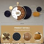 120X55cm Horloge murale extra grand pour le salon , Horloge murale géométrique moderne décoratif moderne en fer artistique horloges pour la chambre à coucher, cuisine, bureau