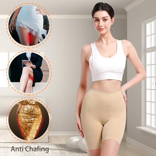 Women's Slip Shorts for Under Dresses Anti Chafing High Waisted Seamless Smooth Shorts4