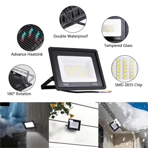 Projecteur LED 100W IP66 étanche avec éclairage blanc chaud - 4