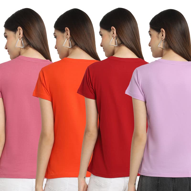 Image of Preneum Women's Cotton Regular Fit Graphic Stylish Printed Short Sleeves Casual T-Shirt |Trend & Styles