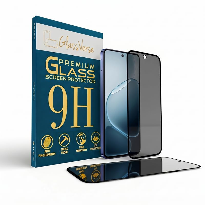 Image of GlassVerse Privacy Tempered Glass for Oppo F31 Pro Plus 5G | Anti Spy Screen Protector, 9H Hardness, Edge to Edge, Case Friendly, Hassle-less Installation Kit Included. (Pack of 1)