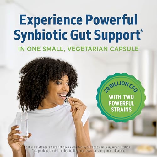 Prebiotics and Probiotics for Women & Men | Pre and Probiotics for Gut Health & Bloating Relief | Synbiotic with 20 Billion CFU Lactobacillus & Bifidobacterium | Shelf-Stable | Vegetarian | 60 Ct.