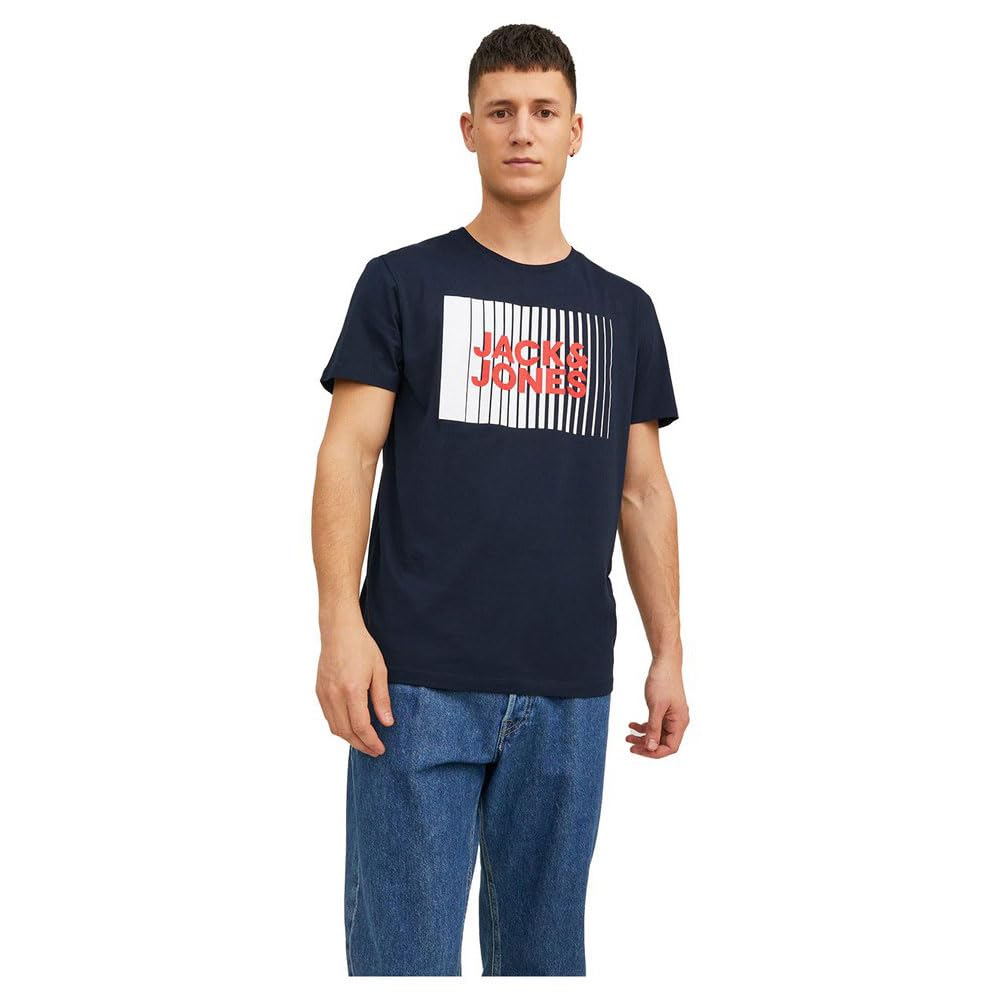 JACK & JONES Men's CORP LOGO PLAY O-NECK T-Shirt XXL Navy Blazer