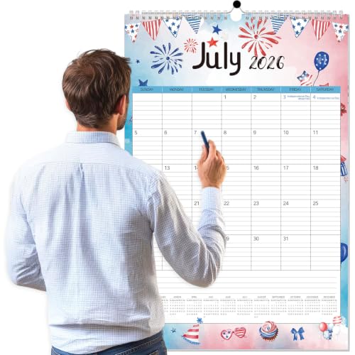 Image of GuassLee Extra Large Wall Calendar 2026,36 inchx 24 inch Vertical Jumbo Hanging Wall Planner, 19-Month Aesthetic Large Calendar Jun. 2026 to Dec. 2027 with Thick Paper Watercolor Design for Easy Organizing