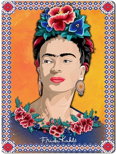 40 x 30 cm Art Tin Sign Suitable for Frida Kahlo Fans and Lovers - Portrait, Mexico, Art, Painter (Portrait 2)