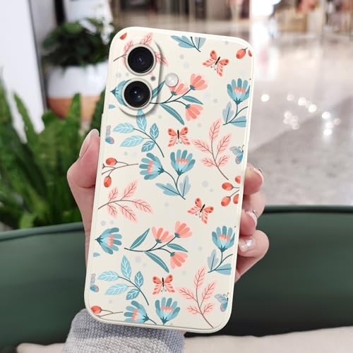 Coque silicone iPhone 16 LEECG blanc feuille au design premium - 2