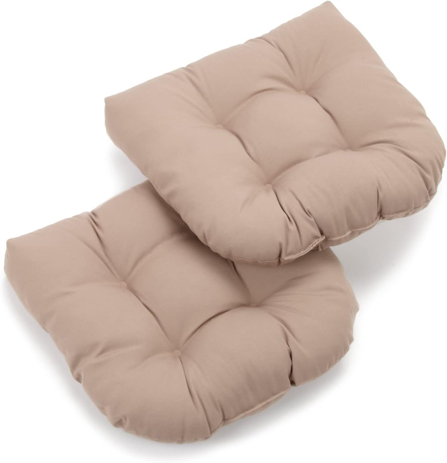 Blazing Needles Twill 19-Inch by 19-Inch by 5-Inch U-Shaped Cushions, Sage, Set of 2