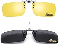 Vista 14 de LUFF Polarized/Night Vision Clip on Sunglasses/Myopia Glasses for Driving Black-Yellow