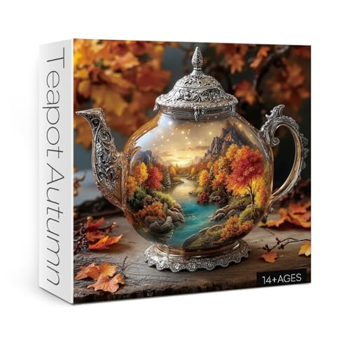 Autumn Puzzle 1000 Pieces Fall Kettle Landscape Puzzles for Adults 1000 Pieces Nature, Beautiful Autumn Scenic Art Jigsaw Puzzles, Pretty Plant Forest...