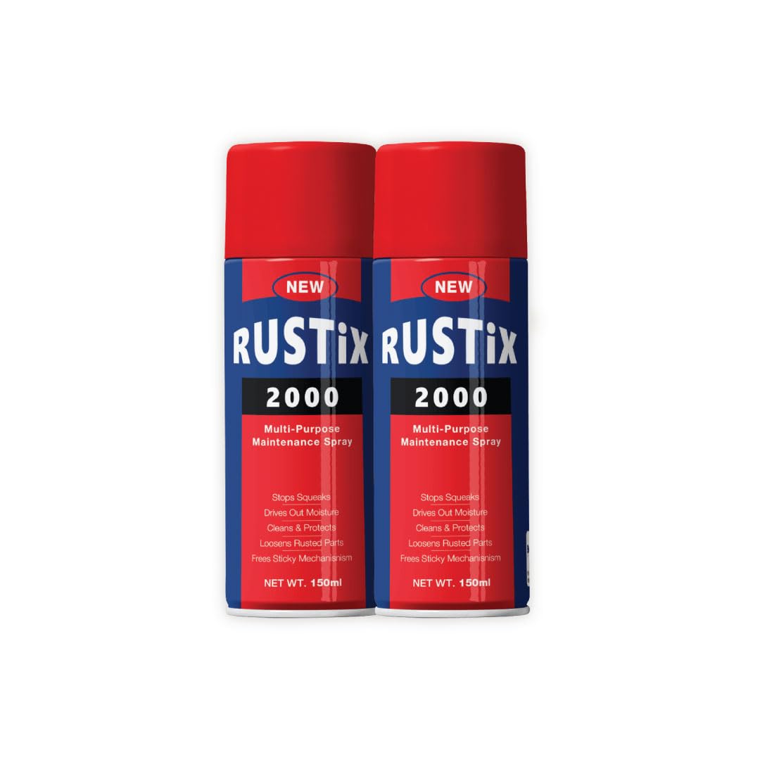 RUSTIX Multipurpose Rust Remover Aerosol Spray - Ideal for Metallic Surfaces, repair stuck Drawers, Lubricant for Door Hinges,Windows, bicycle chains, nuts and bolts - Pack of 2 (150 ml each)-image-9