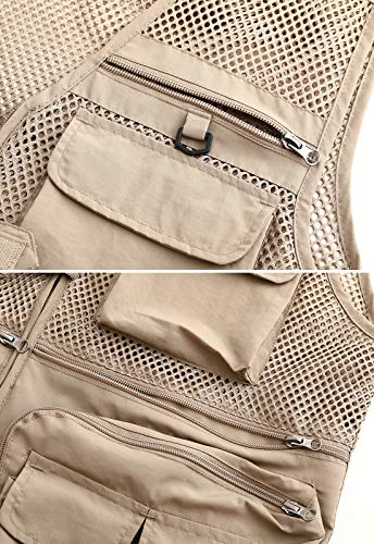 Image of Mens Outdoor Fishing Vest Safari Travel Photography Vests Jacket Multi Pocket
