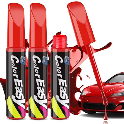 Penriter 3 Pièces Stylo Retouche Peinture Auto Carrosserie Rouge 36ml - Anti Rayure et Réparation...