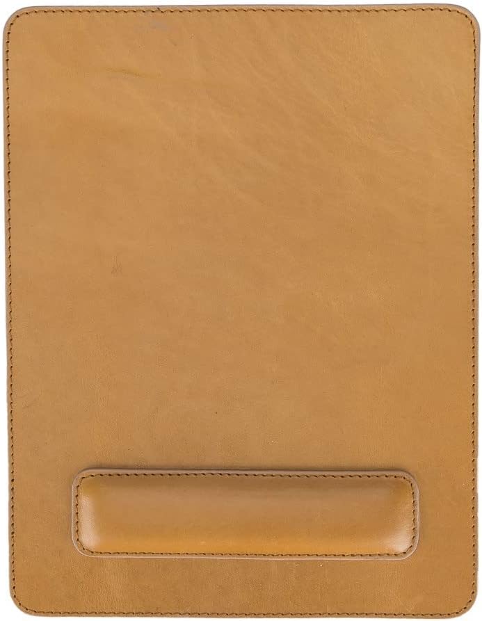 VENOULT Genuine Leather Mouse Pad with Ergonomic Wrist Rest – Smooth Surface for Precision & Comfort – Stylish & Durable Desk Accessory for Office or Gaming – 10.2 x 7.84 in (Almond)