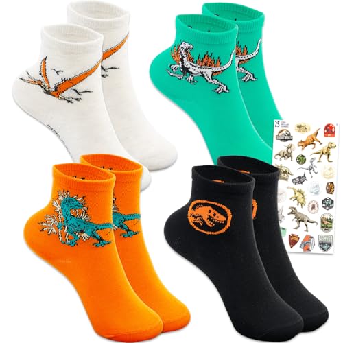 Jurassic World Kids Dinosaur Socks (4-Pack)