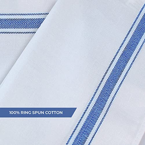 Avalon Dish Towels Set (Value Pack Of 15) Size 15X25 Inch, 100% Cotton Soft & Absorbent Linen Kitchen Towels, Tea Towels, Reusable Cleaning Cloths For Household Cleaning (Blue) #TOP4
