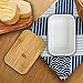 Arswin Porcelain Butter Dish with Lid,Ceramic Butter Dish with Bamboo Lip,Butter Keeper Container with Cover for Countertop or Refrigerator,Heat Resistant Kitchen Butter Storage Dish,White (300ml)