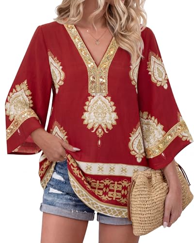 Bebonnie Mexican Shirts for Women Embroidered: Curvy Womens Summer Fall