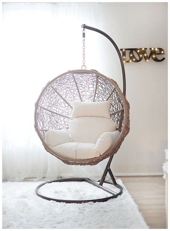 Carry Bird Big Boss Wicker Rattan Wrought Iron Single Seater Swing