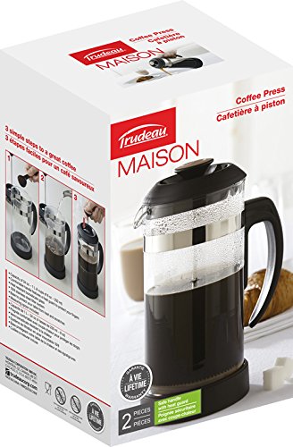 Trudeau French 1-Liter Coffee Press, Black, 1 Liter