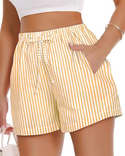 Image of Women Boxer Shorts Gingham Drawstring Pajama Bottom Plaid Pants with Pocket