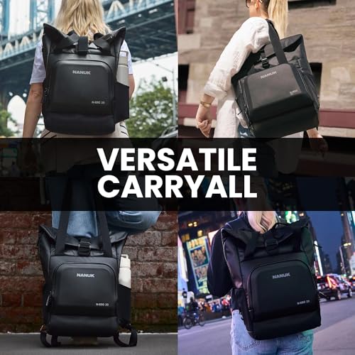 Image of NANUK N-EDC 20L Tote Bag - Water-Resistant Laptop Backpack for Work Travel and Everyday Carry - Convertible Carry-On -Versatile Design, TSA-Ready, Smart Organization - Black