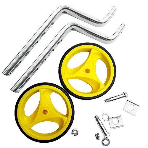 Ruedas de entrenamiento para bicicleta, 1 par, stabilizadores universales para bicicletas infantiles de 12 a 20 pulgadas, color amarillo miniatura 1