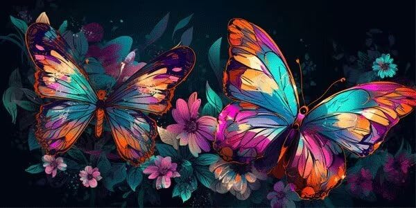 Kit peinture diamant 5D papillon abstrait cadeau créatif idéal pour adulte et enfant