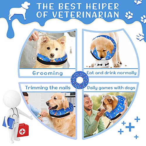 Image of Inflatable Dog Donut Cone Collar for Dogs Cats-Soft Recovery Dog Cone Adjustable Protective E-Collar Dog Neck Donut Dog Cone Alternative After Surgery to Prevent Biting Licking Scratching(Large Dogs)