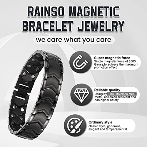 Rainso Bracciale da Uomo, Bracciale Magnetico in