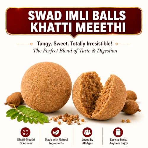 Image of Swad Khatti Meethi Imli Balls Chatpata Tamarind 220g, Pack of 1