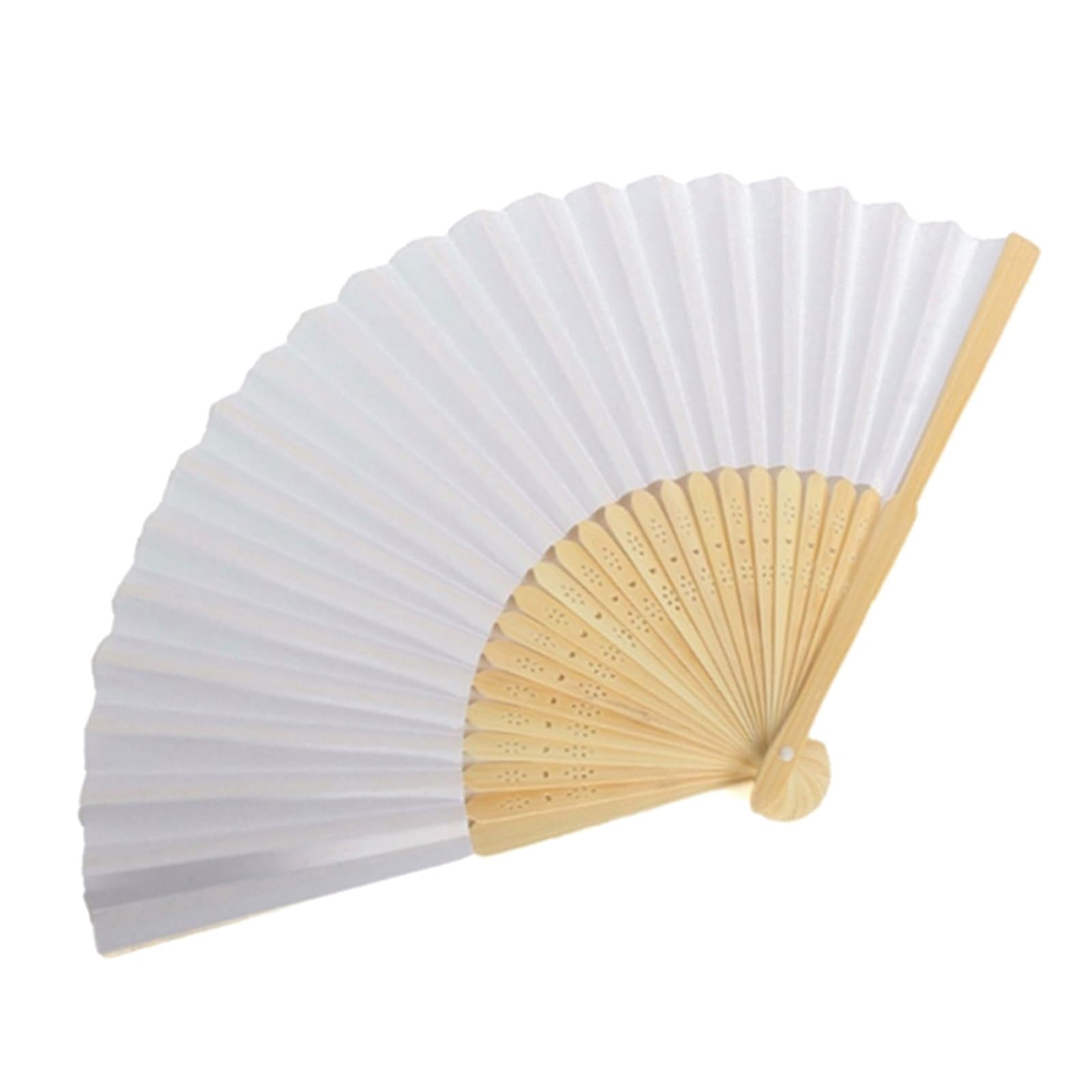 Abanico Plegable para Mujer, For caligrafía Pintura práctica Boda 1-50 Piezas(White-1pc)