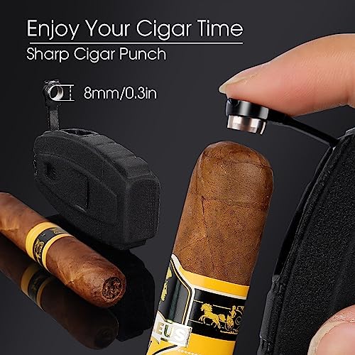 Encendedor de Mecha Doble con Punch y Soporte para Cigarro miniatura 4