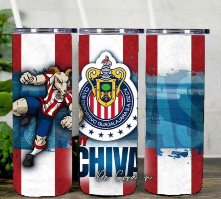 Chivas Spanish mexico soccer 20oz skinny tumbler