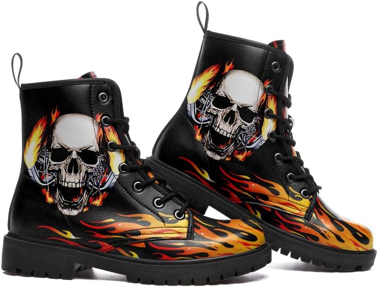 Miniatura 2 de Botas de combate negras personalizadas para mujer, botines de tacón grueso con plataforma y plataforma de tacón grueso